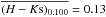 \hbox{$\overline{(H-K{\rm s})_{0.100}}=0.13$}