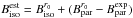 \hbox{$B_{\rm iso}^{\rm est} = B_{\rm iso}^{r_0} + (B_{\rm par}^{r_0} - B_{\rm par}^{\rm exp})$}