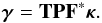 \begin{equation} \bm{\gamma} = \mathbf{T} \mathbf{P} \mathbf{F}^* \bm{\kappa} . \label{eq:forward_mass} \end{equation}