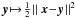 \hbox{$\bm{y} \!\mapsto\! \frac{1}{2}\! \parallel \bm{x} \!-\! \bm{y}\!\parallel^2$}