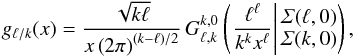 \begin{equation} \label{eq:levy} g_{\ell/k}(x)=\frac{\sqrt{k\ell}}{x\left(2\pi\right)^{(k-\ell)/2}}\,G_{\ell,k}^{k,0}\left(\left.\frac{\ell^\ell}{k^kx^\ell}\right\rvert \begin{matrix} \Si(\ell,0)\\ \Si(k,0) \end{matrix} \right), \end{equation}