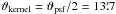\hbox{$\vartheta_\mathrm{kernel}=\vartheta_\mathrm{psf}/2=13\farcm7$}