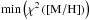 \hbox{$\min\left(\chi^{2}\left(\rm [M/H]\right)\right)$}