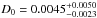 \hbox{$D_{0} = 0.0045^{+ 0.0050}_{- 0.0023}$}