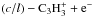\hbox{$(c/l)-\rm C_3H_3^+ + e^-$}