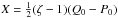 \hbox{$X = \frac12(\zeta-1)(Q_0-P_0)$}