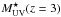 \hbox{$M^\star_{\rm UV}(z=3)$}