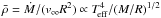 \hbox{$\rhobar={\Mdot/(\vinf R^2)}\propto \Teff^4/(M/R)^{1/2}$}