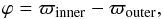 \begin{equation} \label{eq:varphi_sec} \varphi = \varpi _{\rm inner} - \varpi _{\rm outer} , \end{equation}