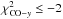 \hbox{$\chi^2_{{\rm CO}-y}\le -2$}