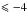 \hbox{$\leqslant -4$}
