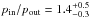 \hbox{$p_{\rm in}/p_{\rm out}=1.4_{-0.3}^{+0.5}$}