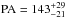 \hbox{$\rm PA=143_{-21}^{+29}$}