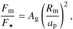 \begin{equation} \frac{F_\mathrm{m}} {F_\star} = A_\mathrm{g} \left( \frac{R_\mathrm{m}} {a_\mathrm{p}} \right)^2 , \end{equation}