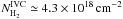 \hbox{$N_{\mathrm{H}_2}^\mathrm{IVC}\simeq4.3\times10^{18}\,\mathrm{cm}^{-2}$}
