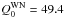 \hbox{$Q_{0}^{\mathrm{WN}} = 49.4$}