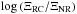 \hbox{$\log\left(\Xi_{\rm RC}/\Xi_{\rm NR}\right)$}