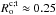 \hbox{$R_{\rm o}^{\rm c;t}\approx0.25$}