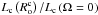\hbox{$L_{\rm c}\left(R_{\rm o}^{\rm c}\right)/L_{\rm c}\left(\Omega=0\right)$}