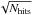 \hbox{$\sqrt{N_{\mathrm{hits}}}$}