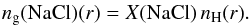 \begin{eqnarray} n_{\rm g}({\rm{NaCl}})(r)=X({\rm NaCl})\,n_{{\rm{H}}}(r). \nonumber \end{eqnarray}