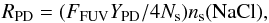 \begin{equation} R_{\rm{PD}} = (F_{\rm{FUV}} Y_{\rm{PD}}/4N_{\rm s})n_{\rm s}(\rm{NaCl}), \end{equation}