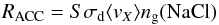 \begin{equation} R_{\rm{ACC}} = S \sigma_{\rm d} \langle v_X \rangle n_{\rm g}(\rm{NaCl}) \label{Eq:acc} \end{equation}