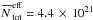 \hbox{$\xbar{N}_{\rm tot}^{\rm eff} = 4.4 \, \times \, 10 ^{21}$}