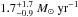 \hbox{$1.7^{+1.7}_{-0.9}~M_{\odot}~{\rm yr}^{-1}$}