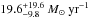 \hbox{$19.6^{+19.6}_{-9.8}~M_{\odot}~{\rm yr}^{-1}$}