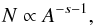 \begin{equation} N \propto A^{-s-1} , \label{EQ_5} \end{equation}