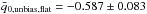 \hbox{$\bar q_{0,\text{unbias,flat}}=-0.587\pm 0.083$}