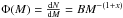 \hbox{$\Phi(M) = \frac{{\rm d}N}{{\rm d}M} = B M^{-(1+x)}$}