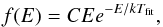 \begin{equation} \label{e_Max} f(E) =CE e^{-E/k\Tfit} , \end{equation}