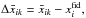 \hbox{$\Delta \bar x_{ik}=\bar x_{ik}-x_{i}^{\text{fid}},$}