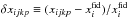 \hbox{$\delta x_{ijkp}\equiv (x_{ijkp}-x^{\text{fid}}_{i})/x^{\text{fid}}_{i}$}