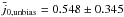 \hbox{$\bar j_{0,\text{unbias}}=0.548\pm 0.345$}