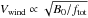 \hbox{$V_{\rm wind} \propto \sqrt{B_0/f_{\rm tot}}$}