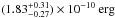 \hbox{$(1.83^{+0.31}_{-0.27})\times 10^{-10}~\rm erg$}
