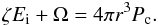 \appendix \setcounter{section}{1} \begin{eqnarray} \label{eq:A3} \zeta E_{\rm i} + \Omega = 4 \pi r^3 P_{\rm c}. \end{eqnarray}