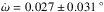 \hbox{$\dot \omega = 0.027 \pm 0.031\,^\circ$}