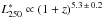 \hbox{$L^*_{250}\propto(1+z)^{5.3\,\pm\,0.2}$}