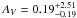 \hbox{$A_V= 0.19^{+2.51}_{-0.19}$}