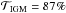 \hbox{$\mathcal{T}_{\rm IGM} = 87\%$}