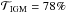 \hbox{$\mathcal{T}_{\rm IGM} = 78\%$}