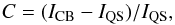 \begin{equation} C=(I_{\rm CB} - I_{\rm QS})/I_{\rm QS} , \end{equation}
