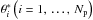 \hbox{$\theta_{i}^{*}\left(i=1,\,\ldots,\,N_{\mathrm{p}}\right)$}
