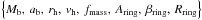 \hbox{$\left\{M_{\mathrm{b}},\,a_{\mathrm{b}},\,r_{\mathrm{h}},\,v_{\mathrm{h}},\,f_{\rm mass},\,A_{\rm ring},\,\beta_{\rm ring},\,R_{\rm ring}\right\}$}