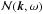 \hbox{$\mathcal{N}(\vec{k},\omega)$}