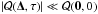 \hbox{$|\mathcal{Q}(\vec{\Delta}, \tau )| \ll \mathcal{Q}(\vec{0}, 0)$}